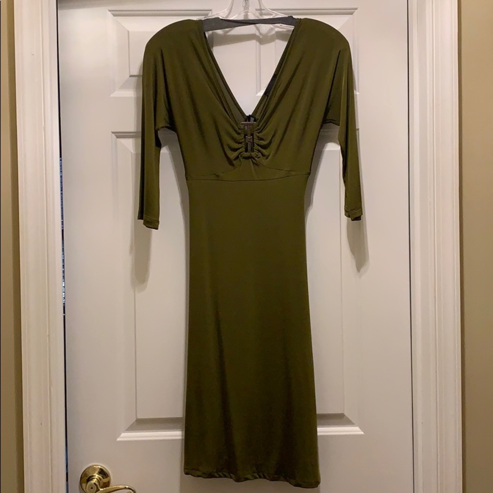 Just Cavalli Green 3/4 sleeve dress